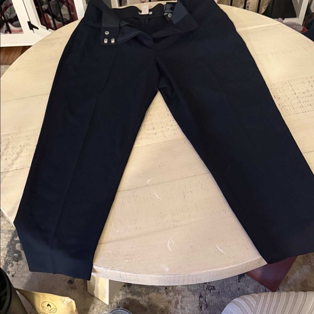 H&M Midnight Black Straight Leg Trousers